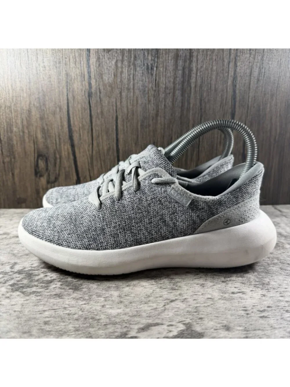 Kizik Madrid Eco Knit Women Size 6 Grey Hands Free Shoes Comfort Running Sneaker